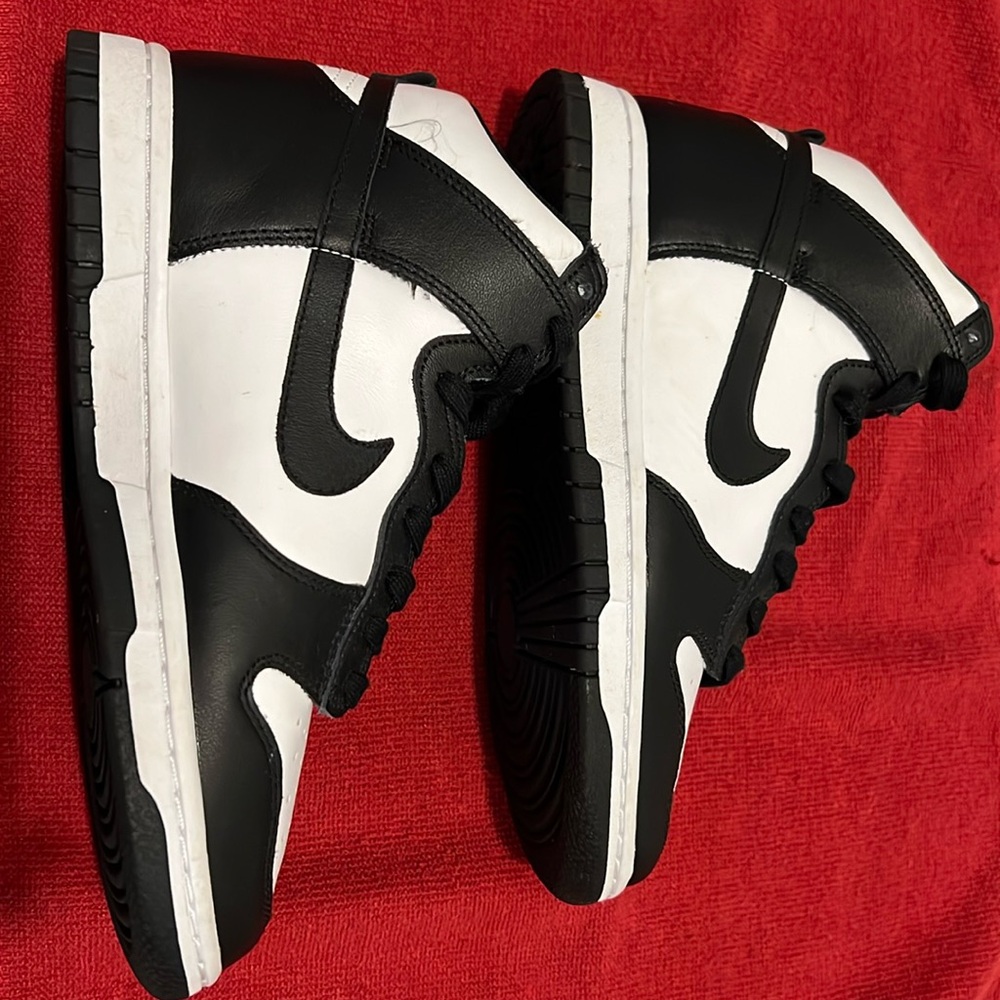 High top panda dunks woman's size 7